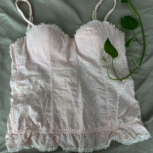 Baby pink paisley bustier